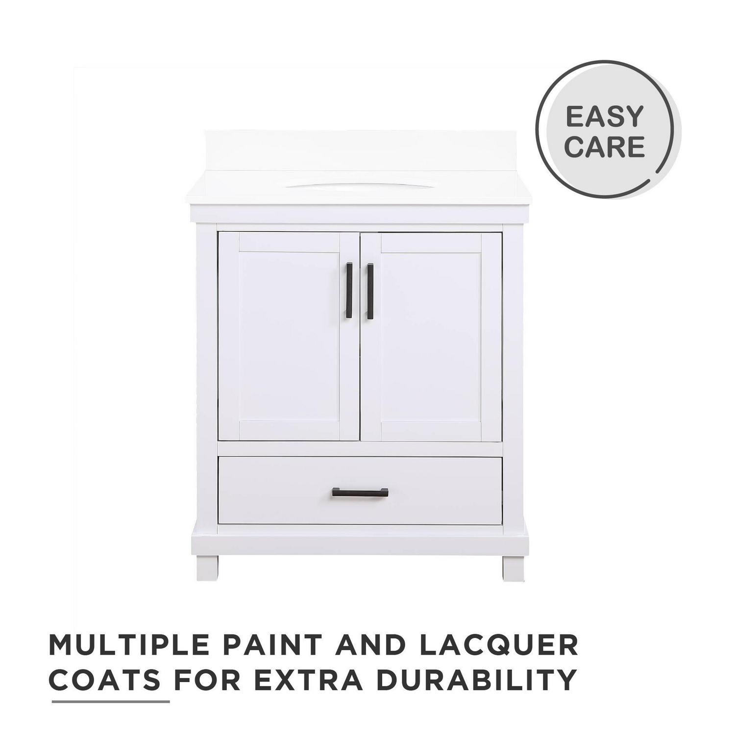 DHP Sunnybrooke 30 Inch Bathroom Vanity with Sink, White - Image 11