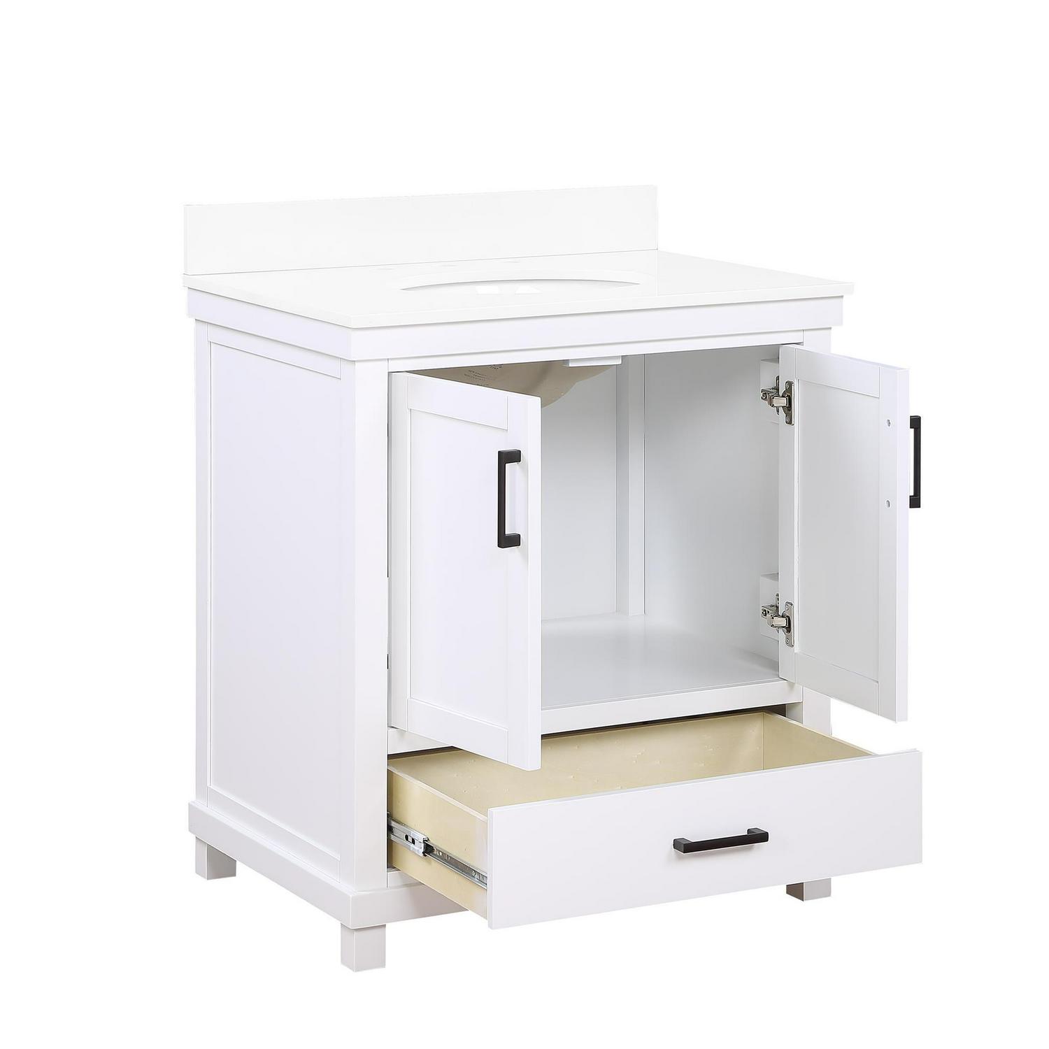 DHP Sunnybrooke 30 Inch Bathroom Vanity with Sink, White - Image 7