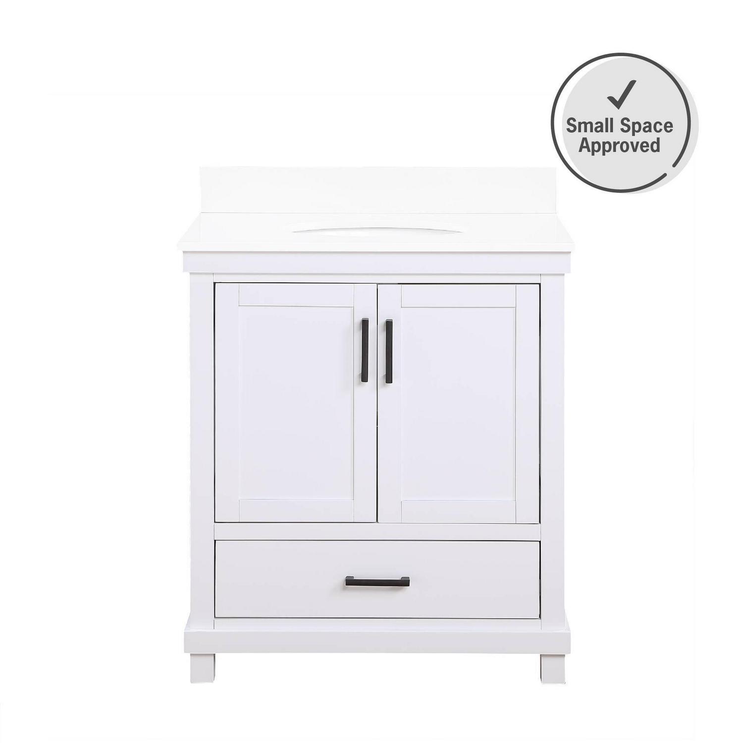 DHP Sunnybrooke 30 Inch Bathroom Vanity with Sink, White - Image 14