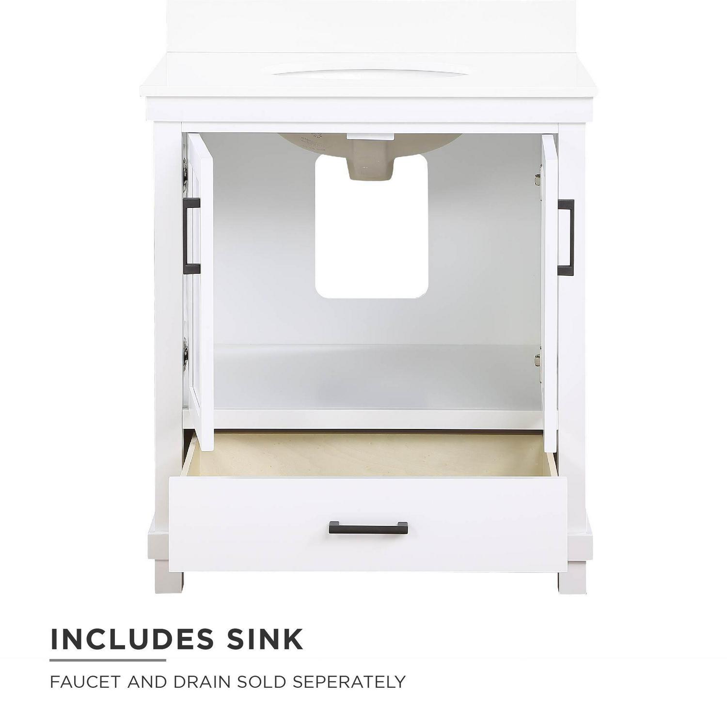 DHP Sunnybrooke 30 Inch Bathroom Vanity with Sink, White - Image 10