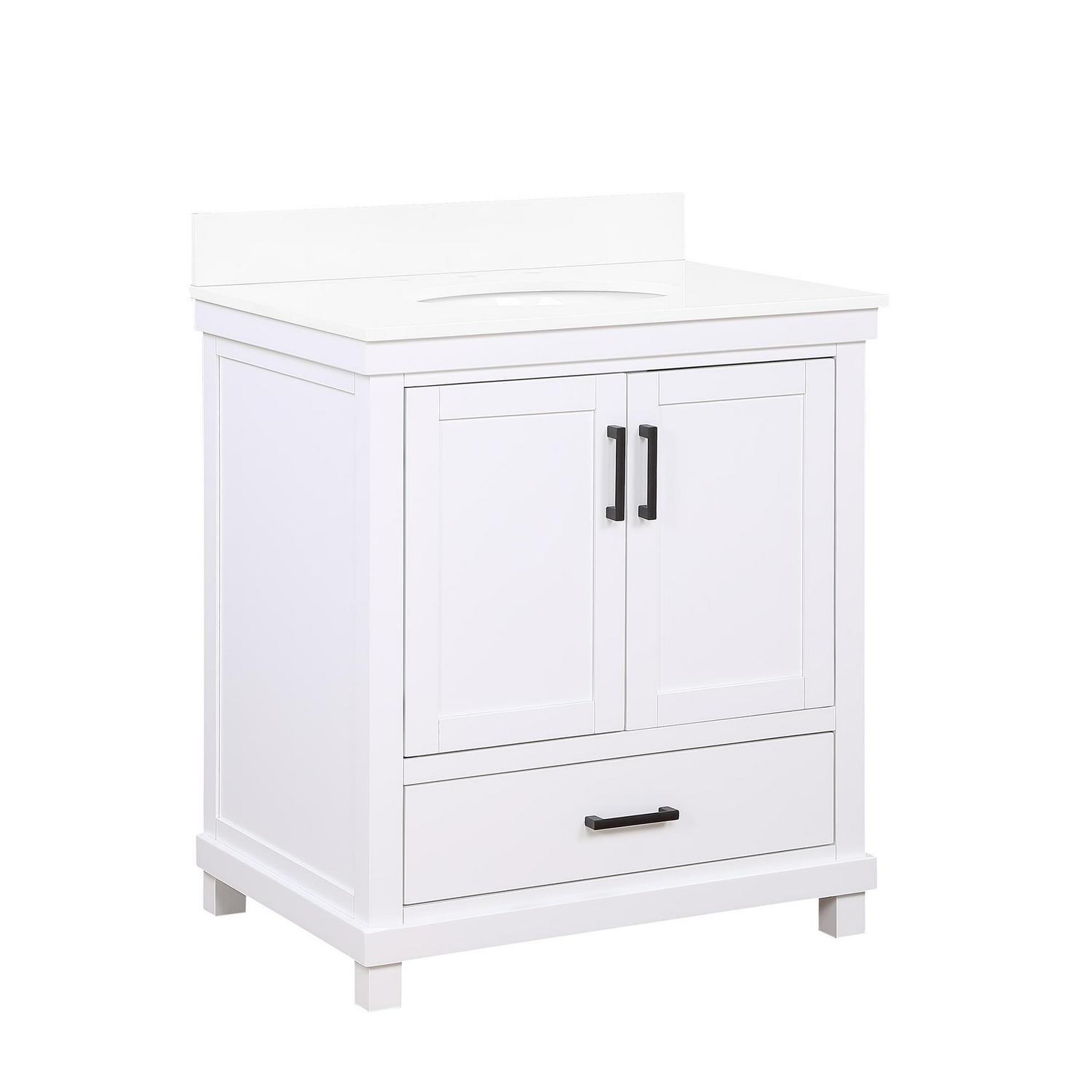 DHP Sunnybrooke 30 Inch Bathroom Vanity with Sink, White - Image 6