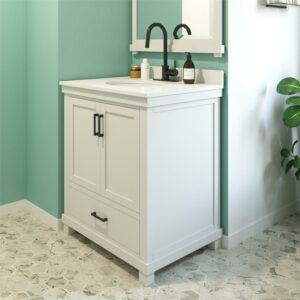 DHP Sunnybrooke 30 Inch Bathroom Vanity with Sink, White
