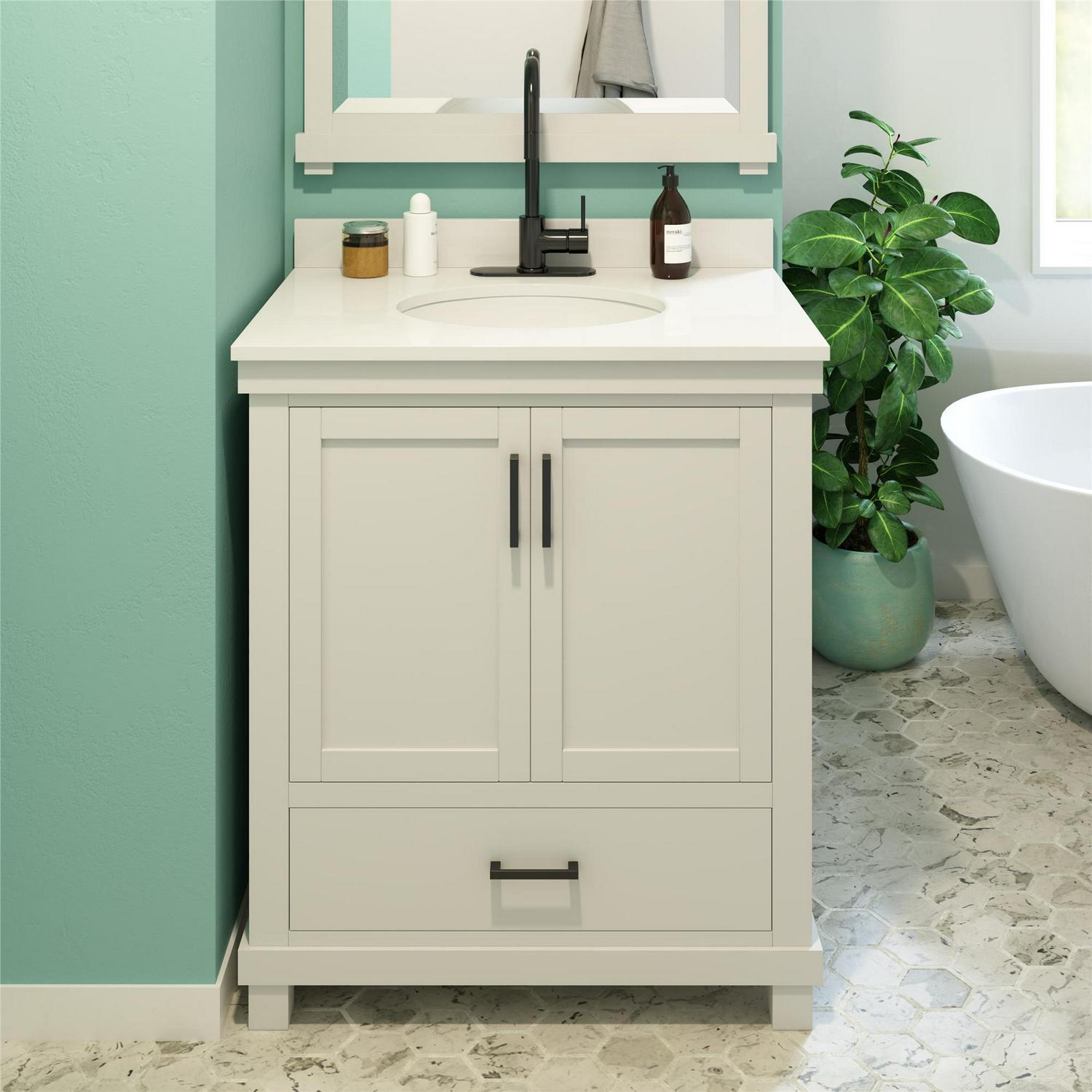 DHP Sunnybrooke 30 Inch Bathroom Vanity with Sink, White - Image 2