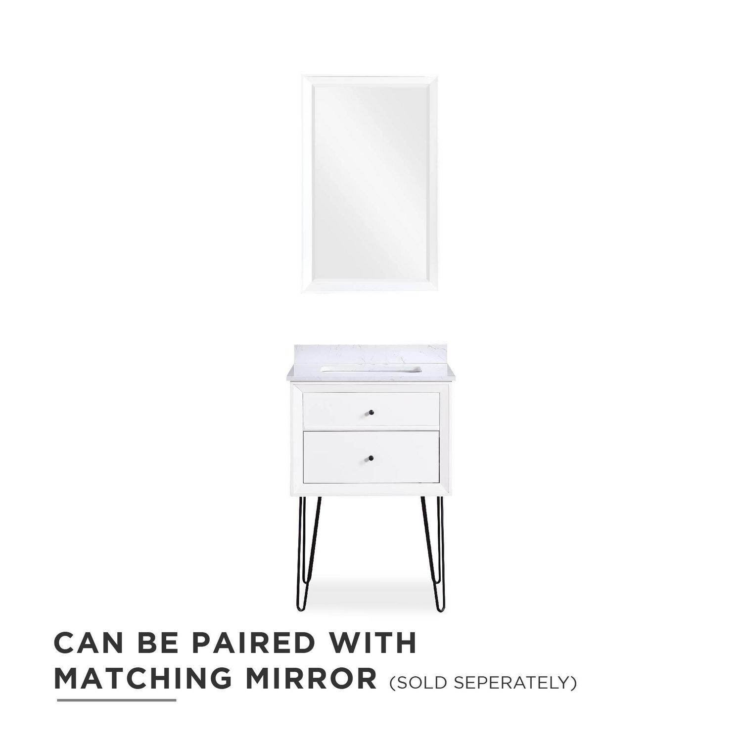 DHP Tribecca 24 Inch Floating Wall Mounted Bathroom Vanity, White - Image 12