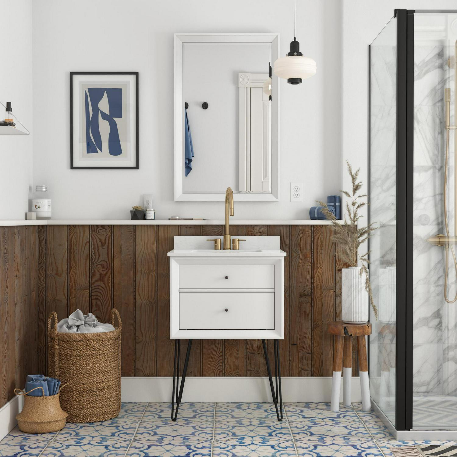 DHP Tribecca 24 Inch Floating Wall Mounted Bathroom Vanity, White - Image 6