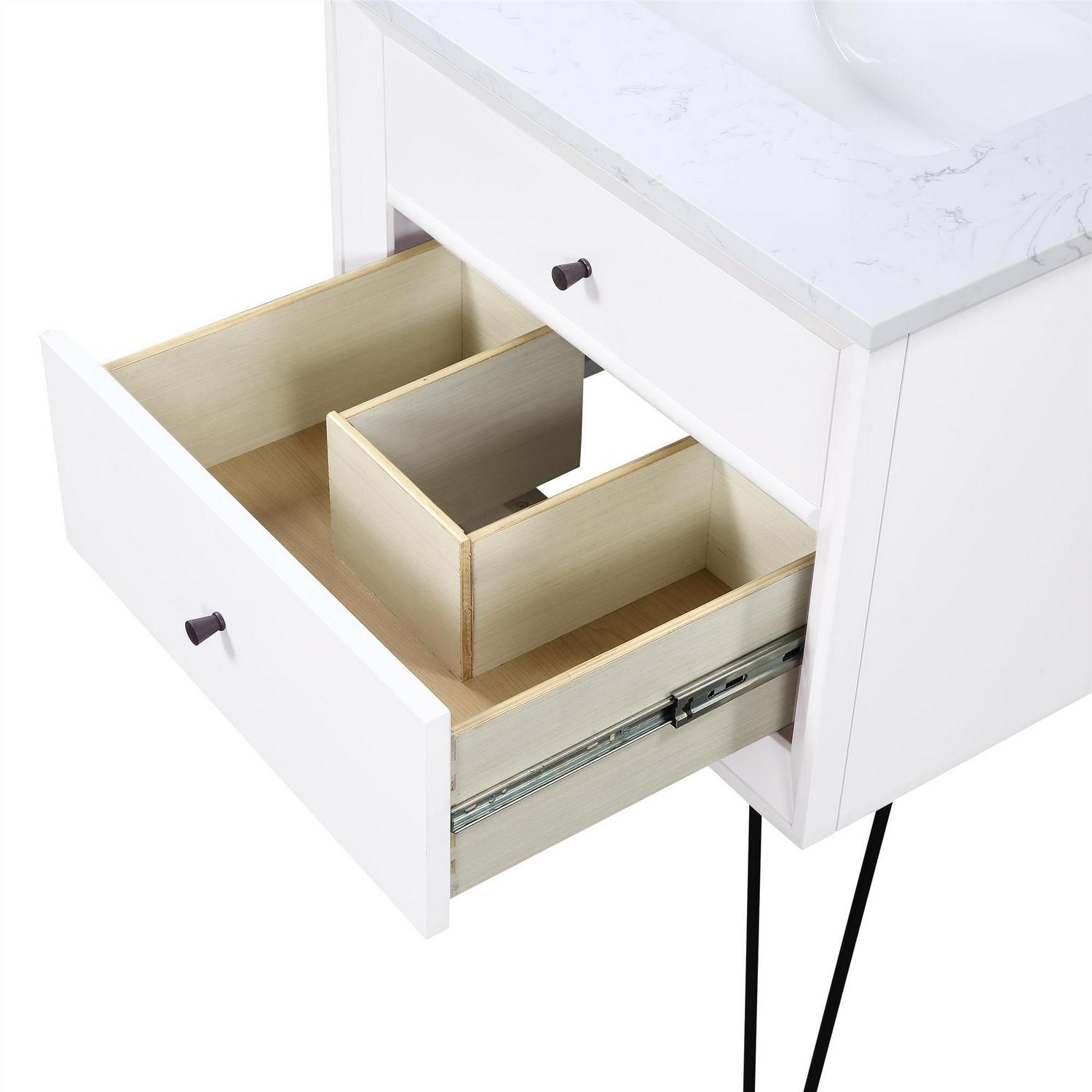 DHP Tribecca 24 Inch Floating Wall Mounted Bathroom Vanity, White - Image 21