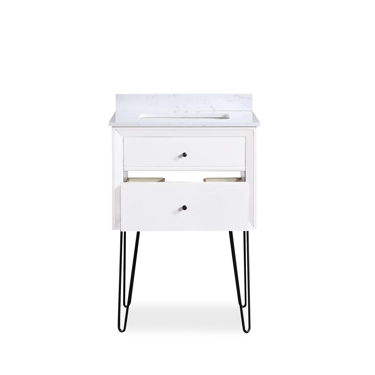 DHP Tribecca 24 Inch Floating Wall Mounted Bathroom Vanity, White - Image 19