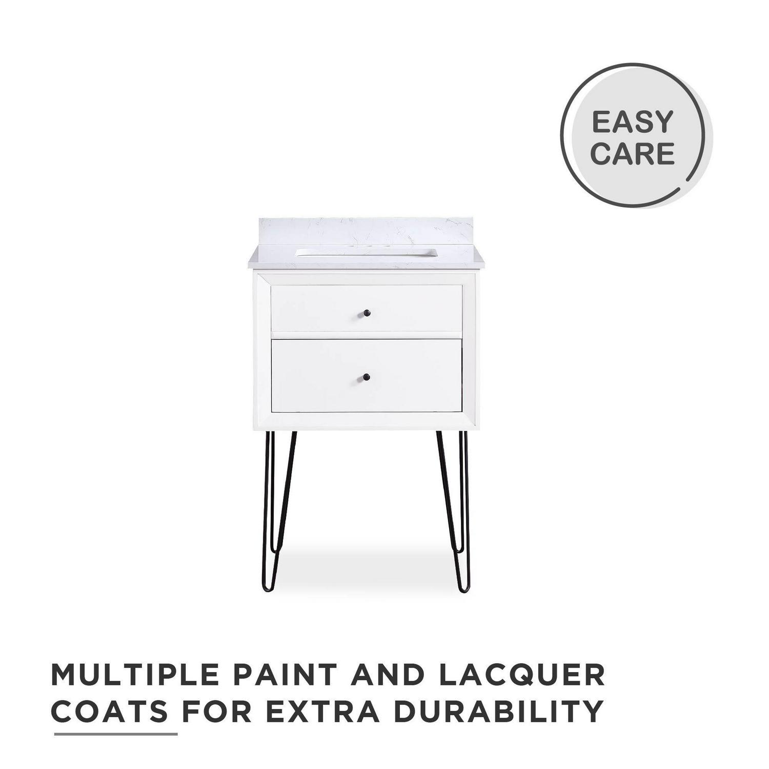 DHP Tribecca 24 Inch Floating Wall Mounted Bathroom Vanity, White - Image 11