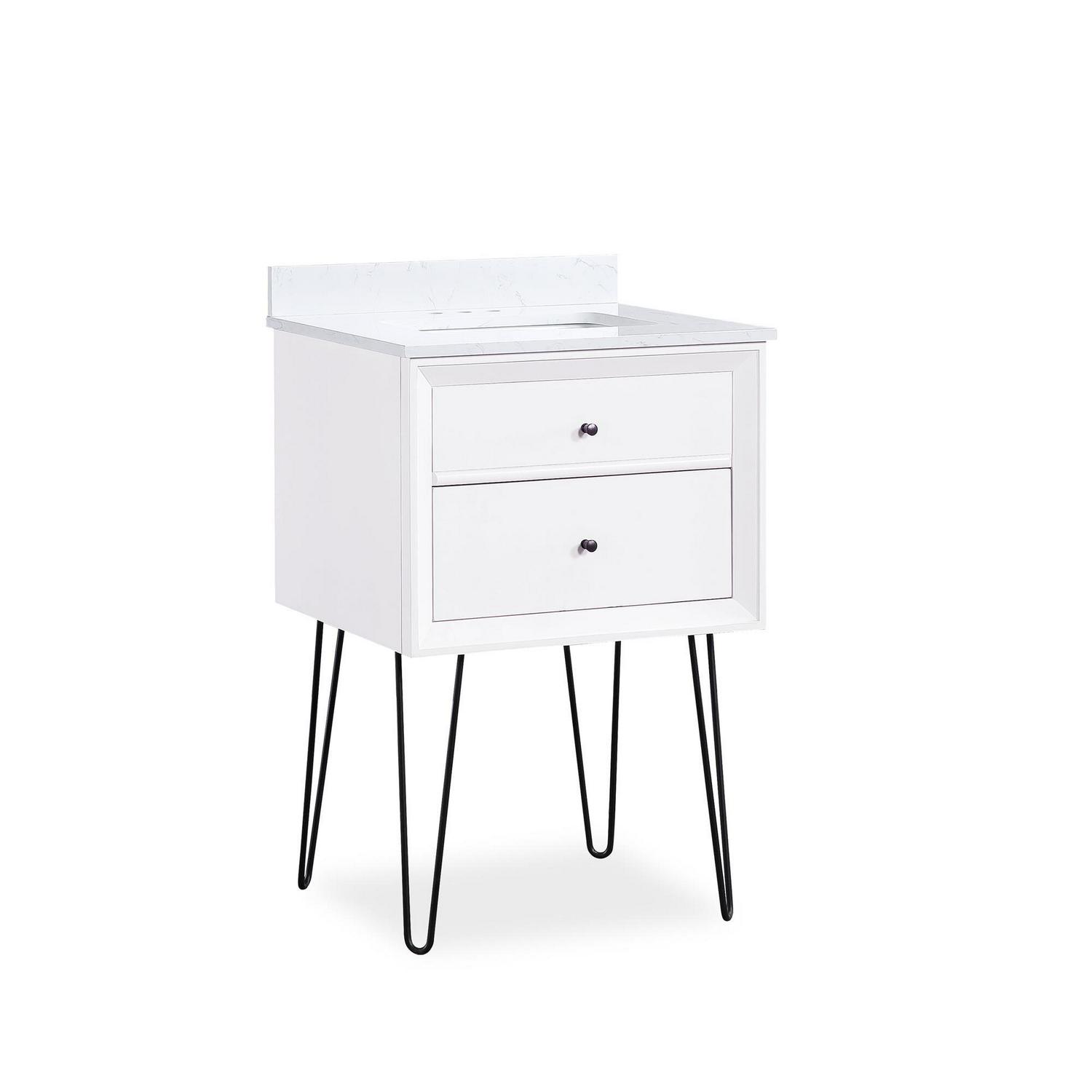 DHP Tribecca 24 Inch Floating Wall Mounted Bathroom Vanity, White - Image 16