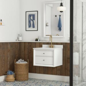 DHP Tribecca 24 Inch Floating Wall Mounted Bathroom Vanity, White