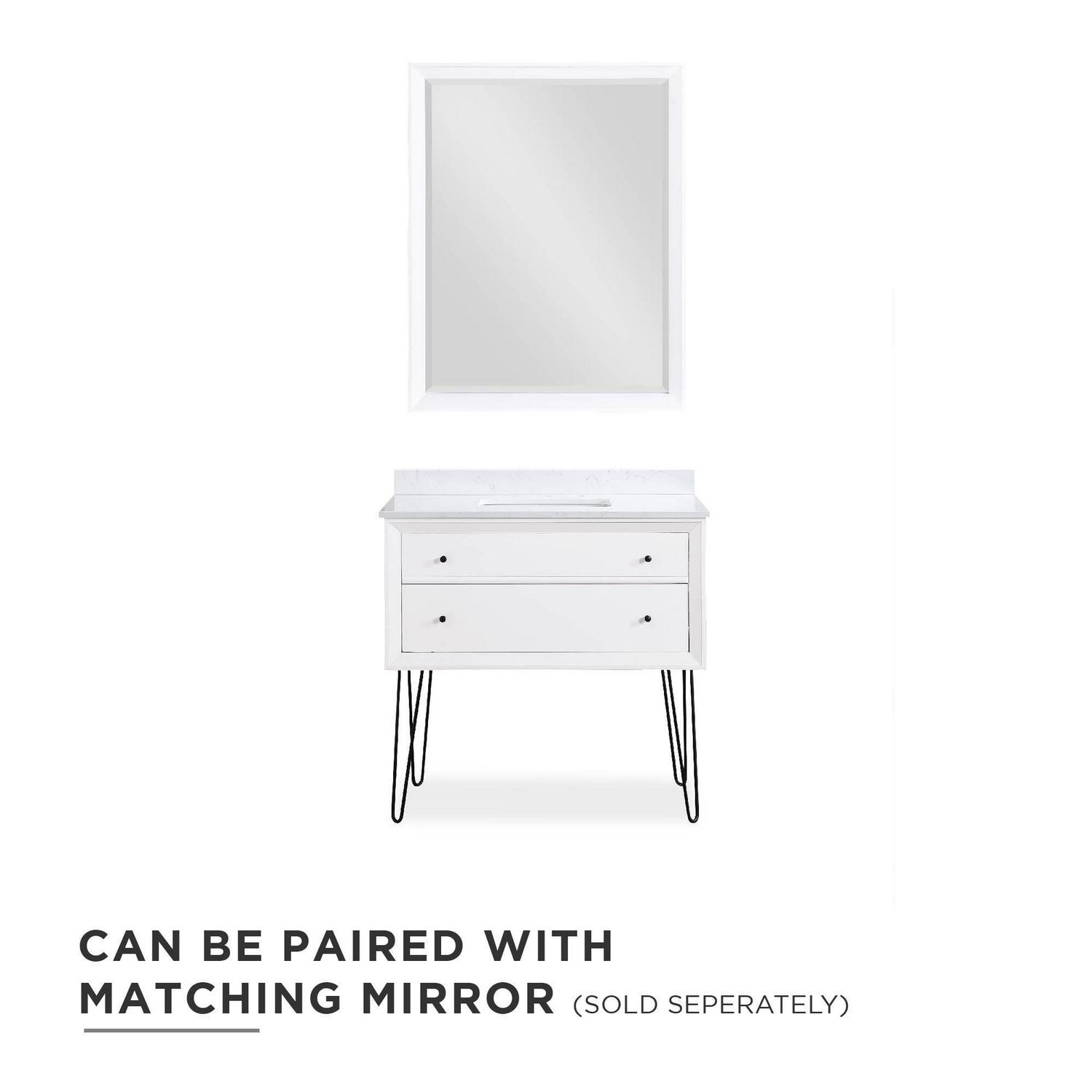 DHP Tribecca 36 Inch Floating Wall Mounted Bathroom Vanity with Sink, White - Image 12