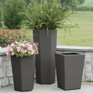 DMC Products 24-Inch Hexagon Resin Wicker Vista Planter