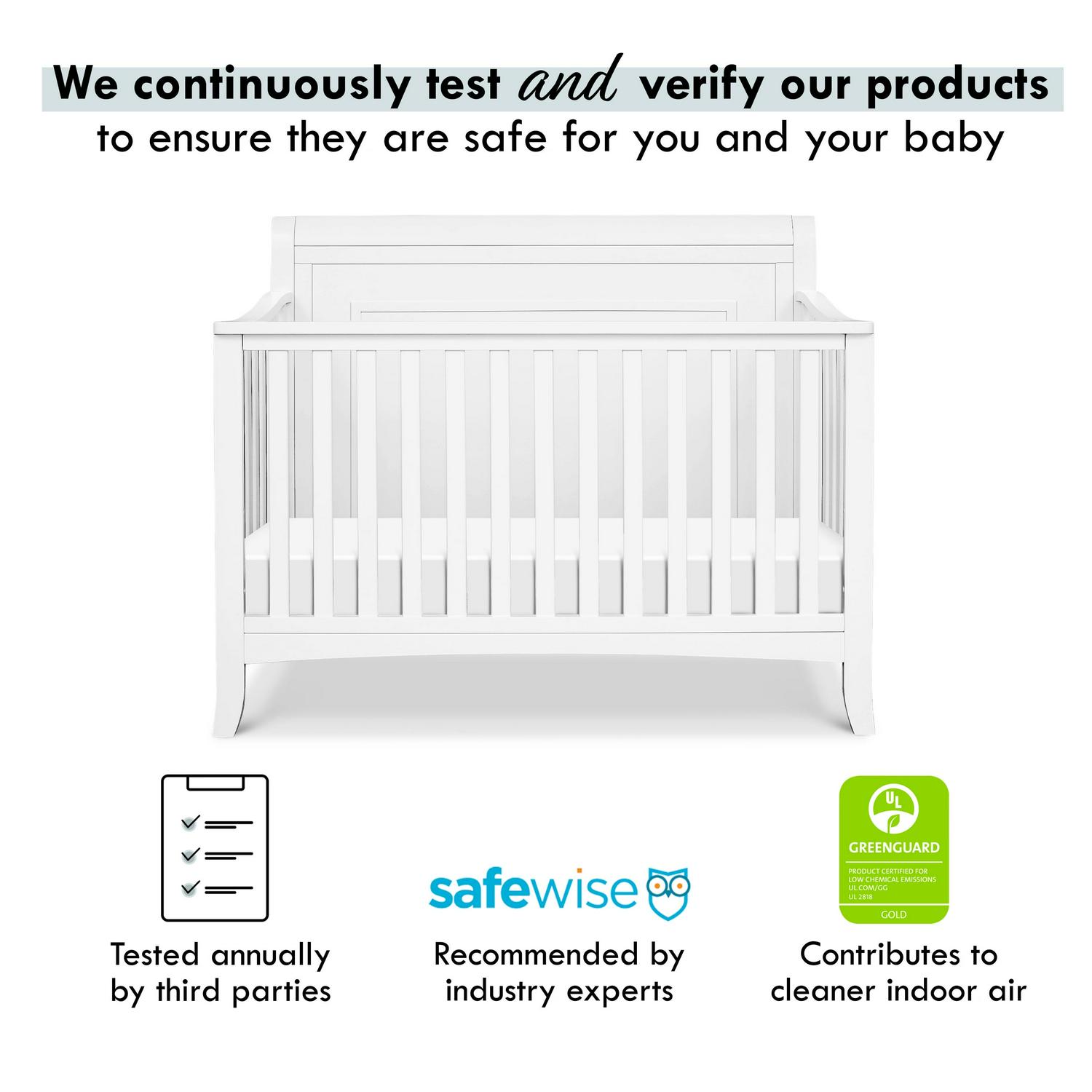 DaVinci Anders Pine Wood 4-in-1 Convertible Crib in White - Image 2