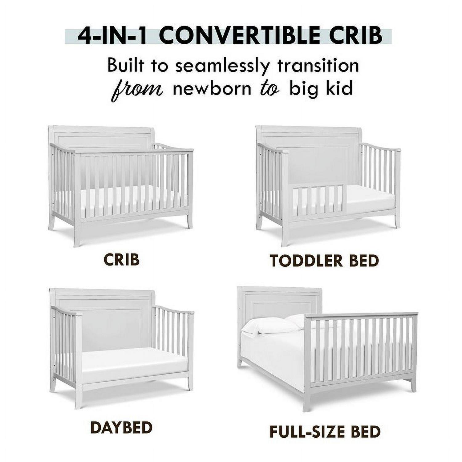 DaVinci Anders Pine Wood 4-in-1 Convertible Crib in Cloud Gray - Image 4