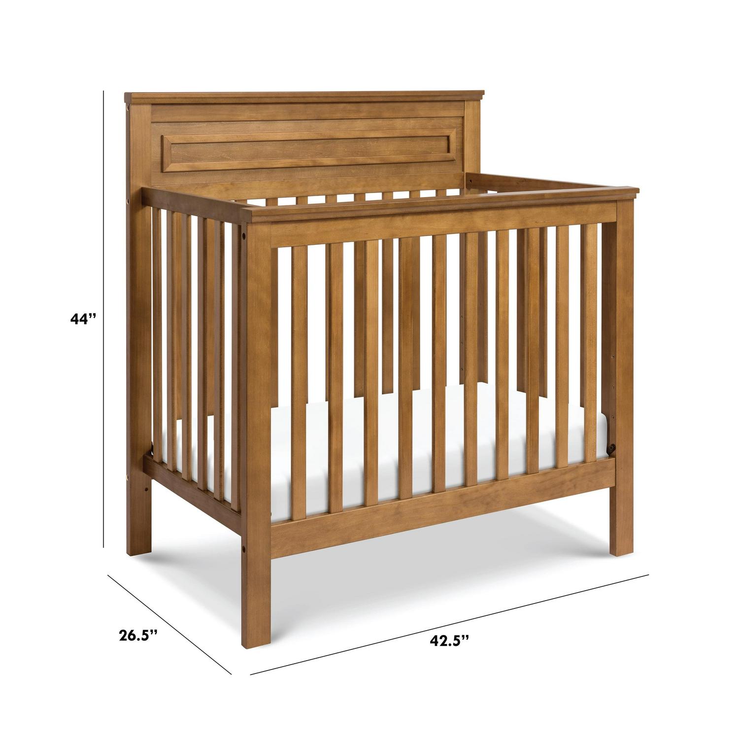 DaVinci Autumn 4-in-1 Pine Wood Convertible Mini Crib in Chestnut - Image 7