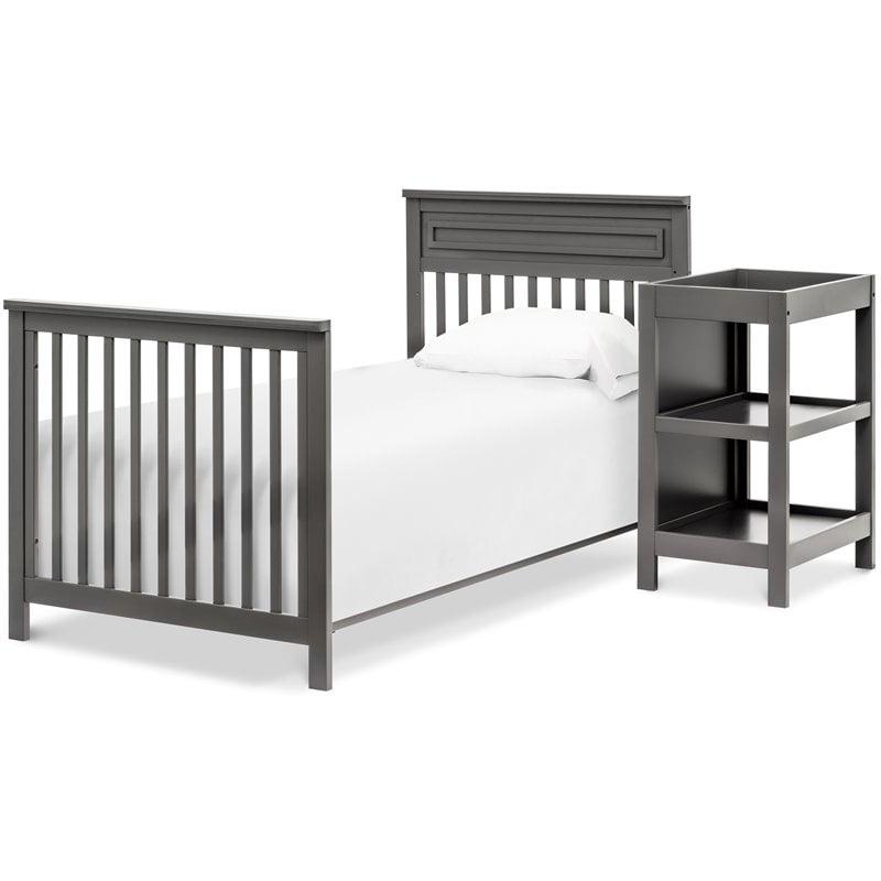 DaVinci Autumn Pine Wood 4-in-1 Mini Crib & Changer Combo in Slate - Image 8