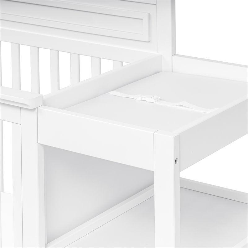DaVinci Autumn Pine Wood 4-in-1 Mini Crib & Changer Combo in White - Image 8
