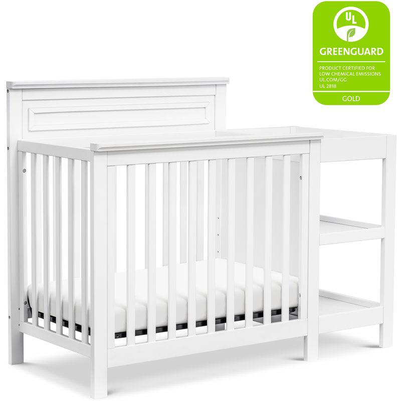 DaVinci Autumn Pine Wood 4-in-1 Mini Crib & Changer Combo in White - Image 2