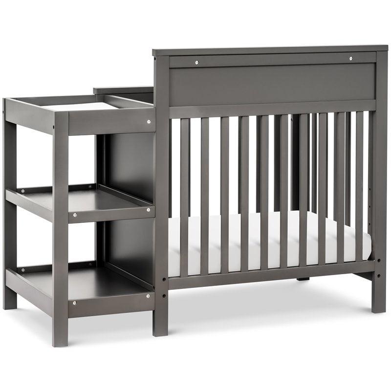 DaVinci Autumn Pine Wood 4-in-1 Mini Crib & Changer Combo in Slate - Image 11