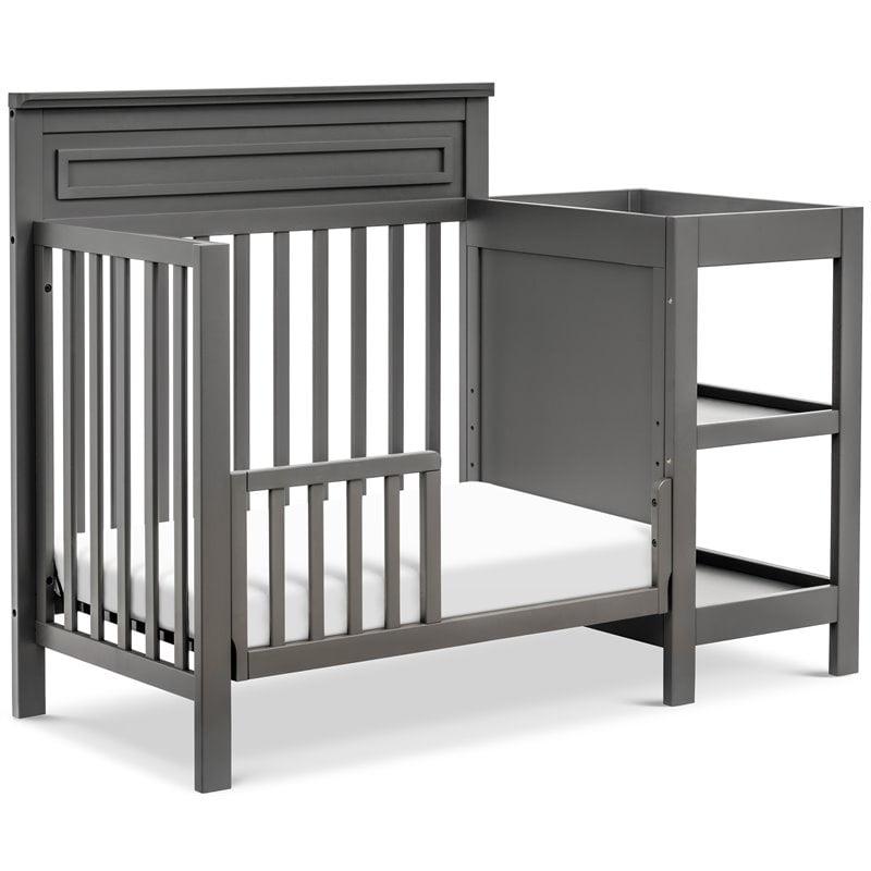 DaVinci Autumn Pine Wood 4-in-1 Mini Crib & Changer Combo in Slate - Image 6