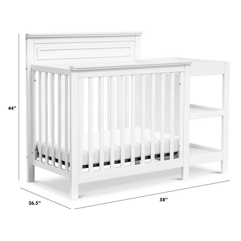 DaVinci Autumn Pine Wood 4-in-1 Mini Crib & Changer Combo in White - Image 3