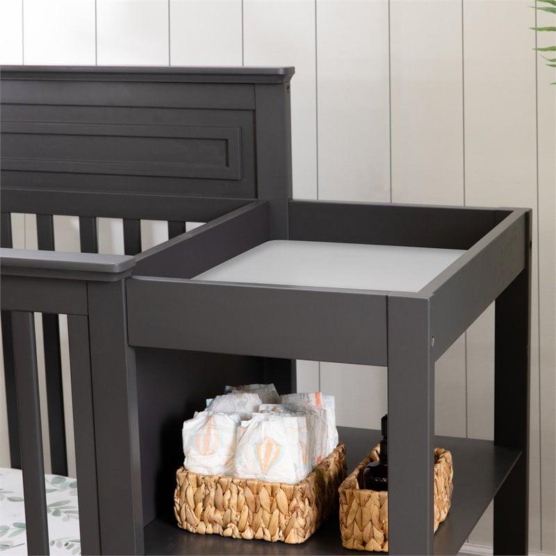 DaVinci Autumn Pine Wood 4-in-1 Mini Crib & Changer Combo in Slate - Image 5