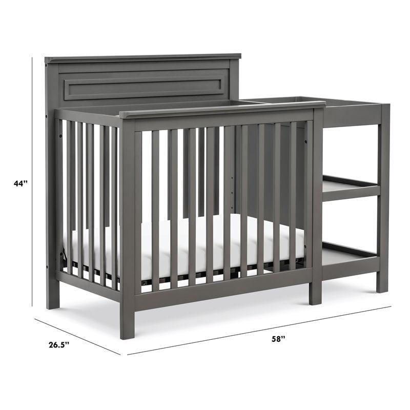 DaVinci Autumn Pine Wood 4-in-1 Mini Crib & Changer Combo in Slate - Image 3