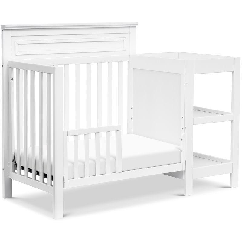 DaVinci Autumn Pine Wood 4-in-1 Mini Crib & Changer Combo in White - Image 4