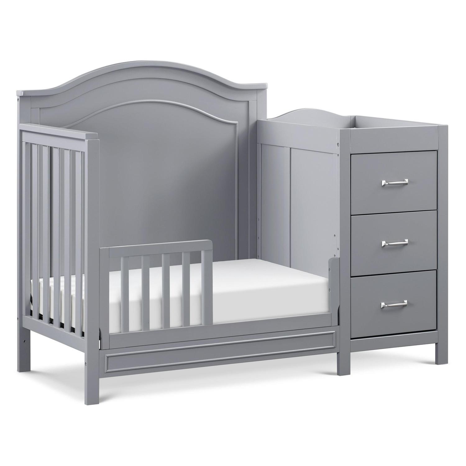 DaVinci Charlie 4-in-1 Convertible Mini Crib & Changer in Grey - Image 7