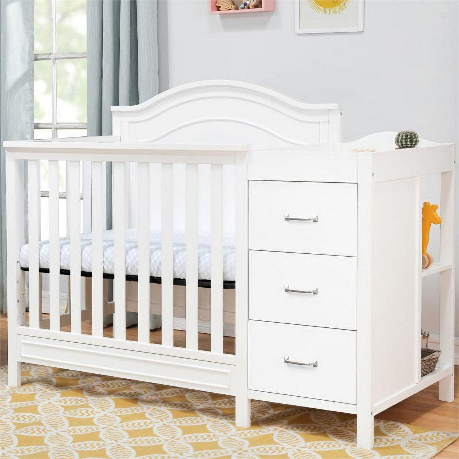 DaVinci Charlie 4-in-1 Convertible Mini Crib & Changer in White - Image 4