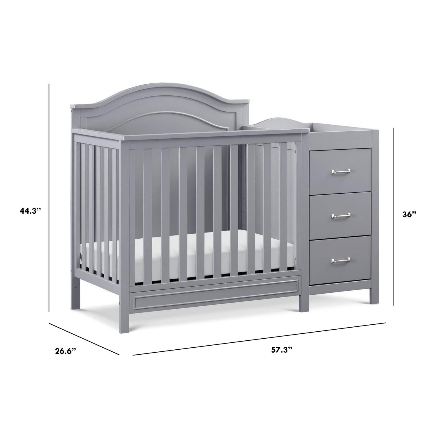 DaVinci Charlie 4-in-1 Convertible Mini Crib & Changer in Grey - Image 11