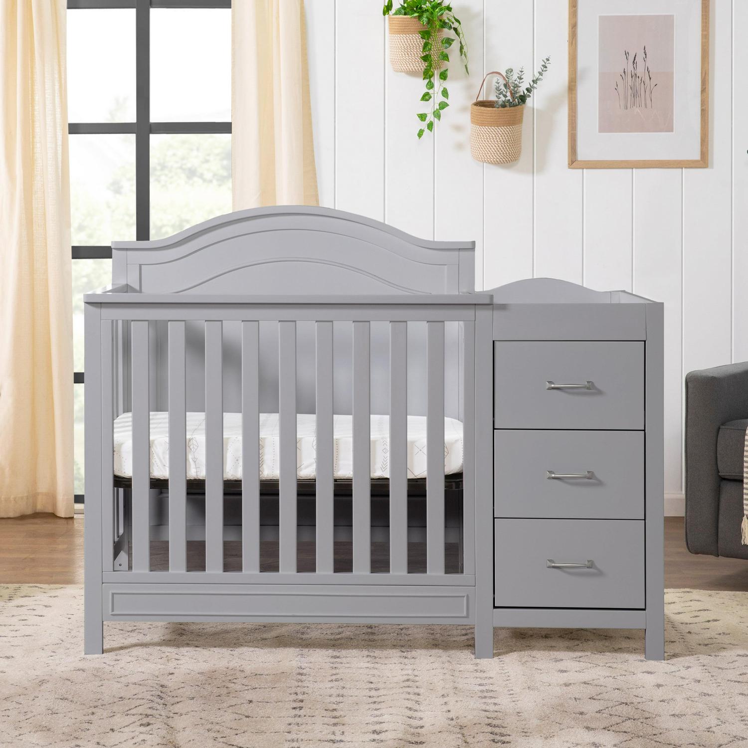 DaVinci Charlie 4-in-1 Convertible Mini Crib & Changer in Grey - Image 9