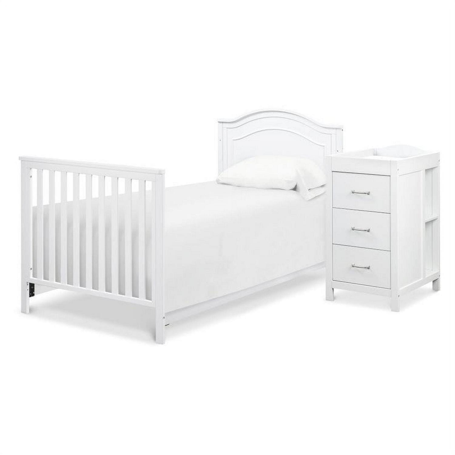 DaVinci Charlie 4-in-1 Convertible Mini Crib & Changer in White - Image 10