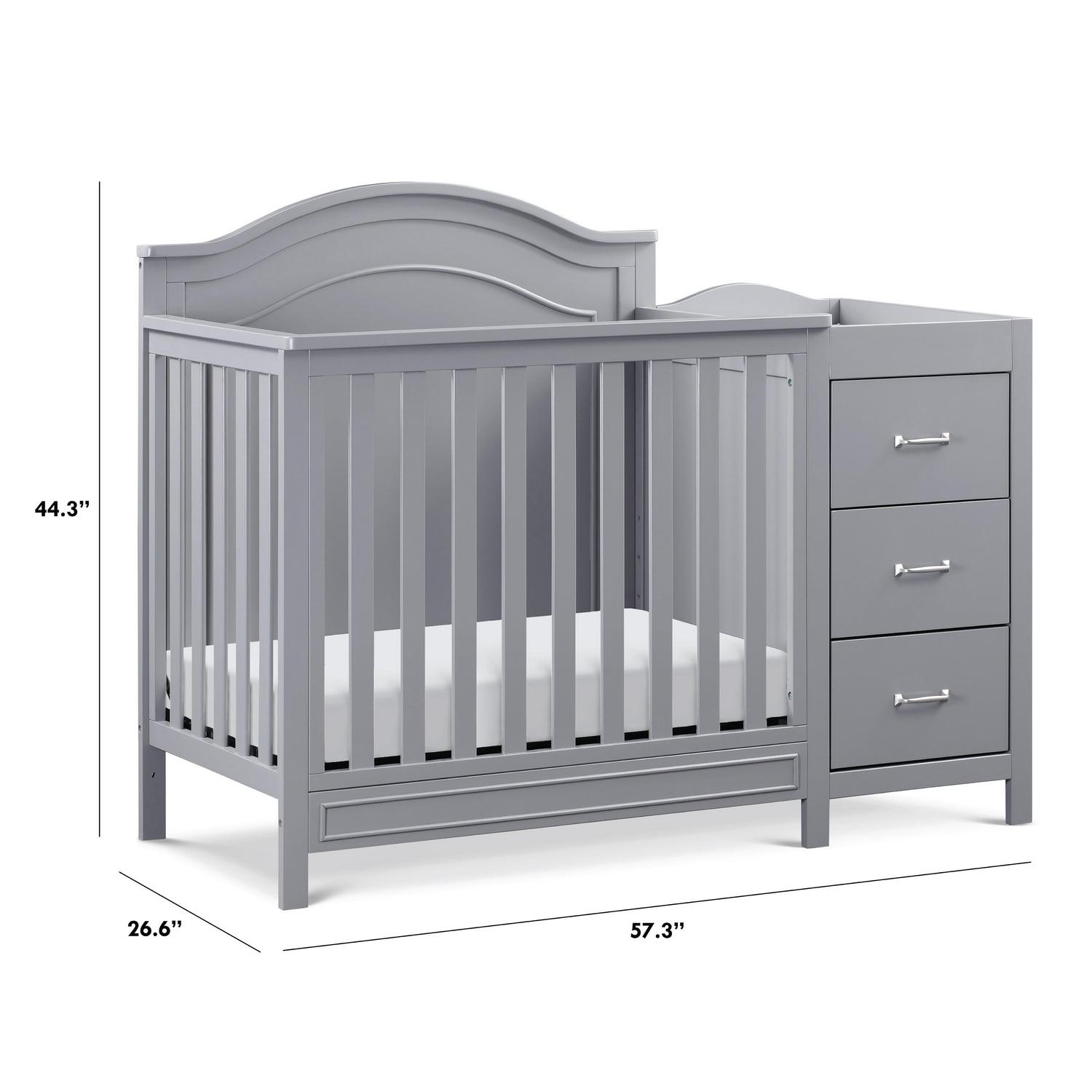 DaVinci Charlie 4-in-1 Convertible Mini Crib & Changer in Grey - Image 10