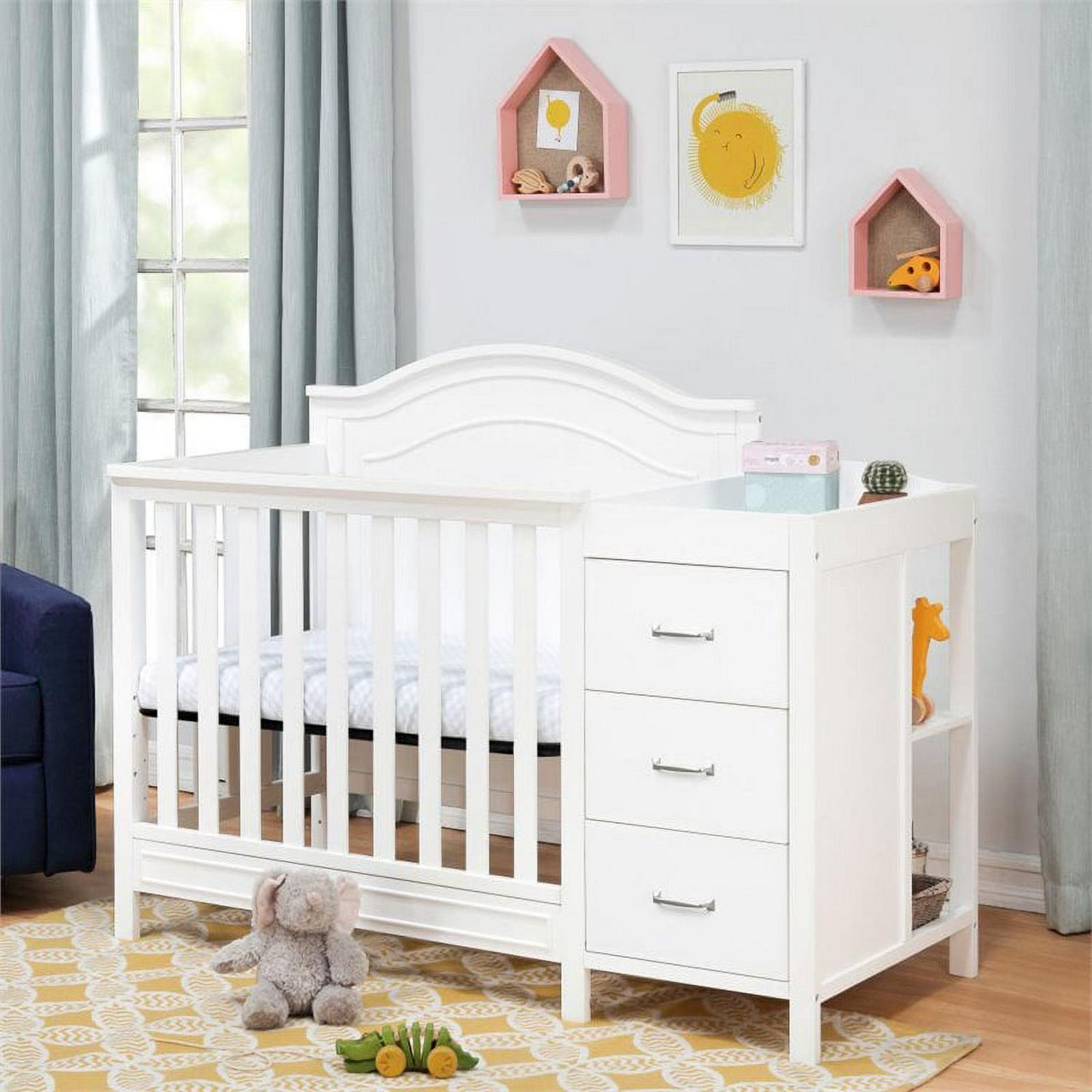 DaVinci Charlie 4-in-1 Convertible Mini Crib & Changer in White - Image 7
