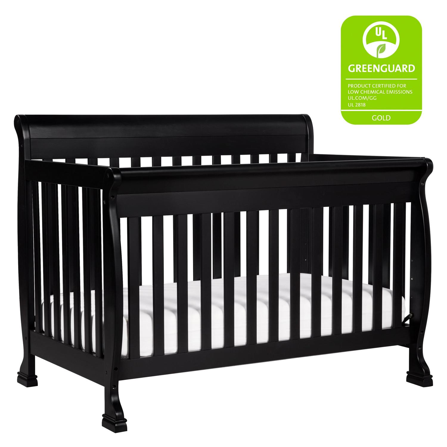 DaVinci Baby Kalani 4-in-1 Convertible Crib in Ebony Black, Greenguard Gold Certified - Image 9