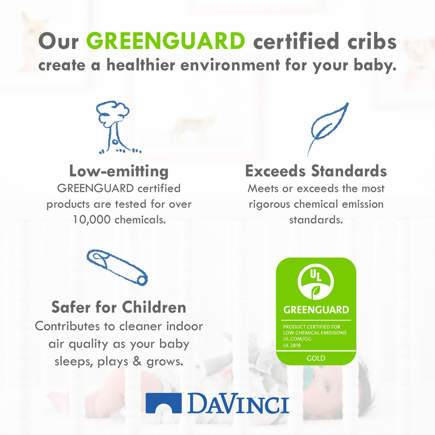 DaVinci Kalani 4-in-1 Convertible Mini Crib, Gray - Image 8