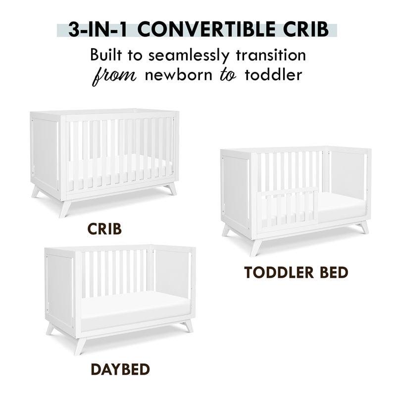 DaVinci Otto Pine Wood 3-in-1 Convertible Crib in White - Image 5