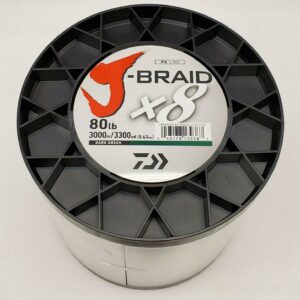 Daiwa JB8U80-3000DG J-Braid, 8 Strand Braided Line, 3000M, Dark
