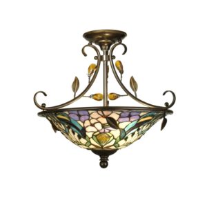 Dale Tiffany Peony Crystal Semi Flush Mount