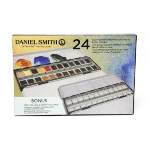 Daniel Smith Extra Fine Watercolor Half Pan Paint Set, 24-Colors & 24 Empty Half Pans