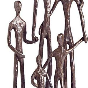 Danya B. Sand Casted Metal Art Bronze Sculpture Family of Five - Lined with Velveteen