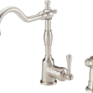 Danze D401157SS Opulence 1.75 GPM Single Handle Kitchen Faucet w/ Spray Nozzle (Stainless Steel)