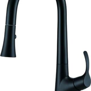 Danze D454422BS Antioch Single Handle Pull-Down Kitchen Faucet with Snapback Retraction, Satin Black