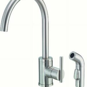 Danze Parma Single Handle Kitchen Faucet with Side Spray, Stainless Steel