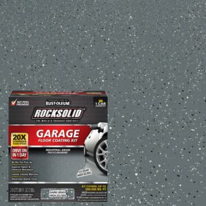 Dark Gray, RockSolid High Gloss Polycuramine Garage Floor Coating Kit-317286, 76 oz