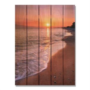 Day Dream HQ Sunset Beach Inside & Outside Wood Wall Art - 28 x 36 in.