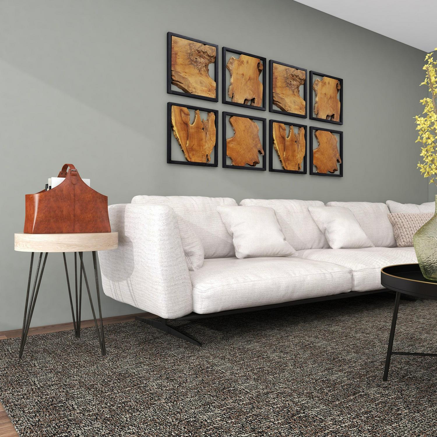 DecMode 15" Brown Leather Handmade Box Style Magazine Holder with Detail Stitching and Curved Buckle Handle - Image 10