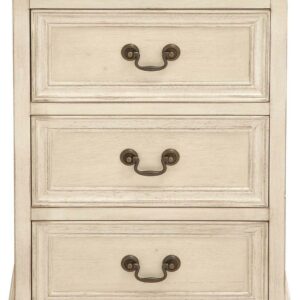 DecMode 17" x 25" Cream Wood 3 Drawer Cabinet, 1-Piece