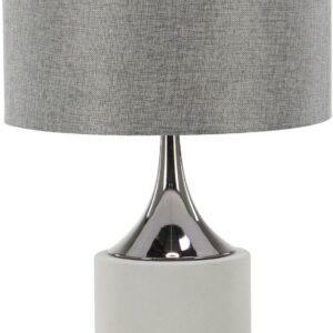 DecMode 24" Gray Table Lamp with Gray Linen Shade